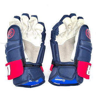 Gants Warrior Covert Pro Stock d'occasion - ECHL (bleu marine/rouge)